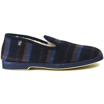 Sapatos Homem Sapatos & Richelieu Javer Zapatillas de Casa  Cuadros Lana 106 Marino Azul