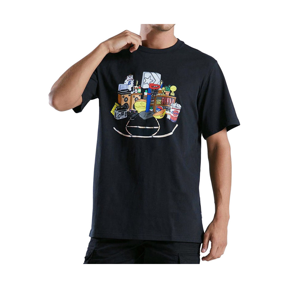 Textil Homem T-shirts e Pólos Converse  Preto