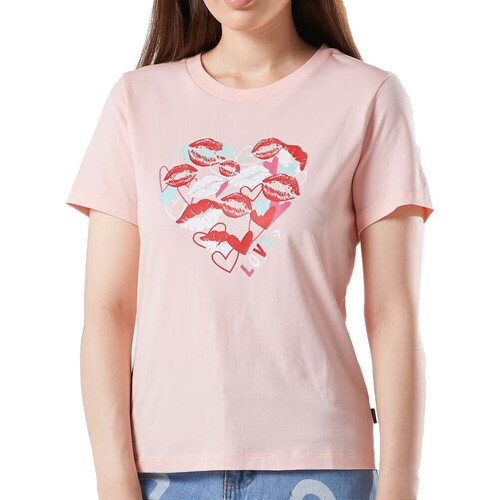 Textil Mulher T-Shirt mangas curtas Converse  Rosa