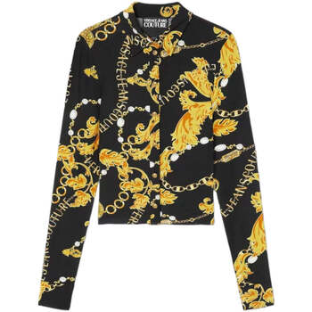 Textil Mulher camisas Versace JEANS shirt Couture  Preto