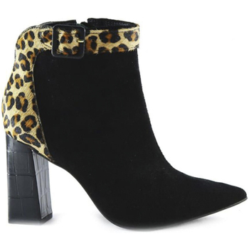 Sapatos Mulher Botins Parodi Passion High Hell  Black/Leopardo - 83/5118/01 Preto
