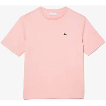 Textil Mulher camisas trenchcoat Lacoste TEE-SHIRT Rosa