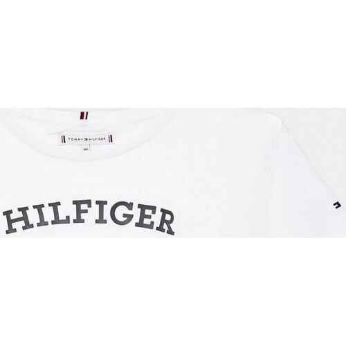 Textil Rapariga T-shirts e Pólos Tommy Hilfiger KG0KG07431 MONOTYPE-WHITE Branco
