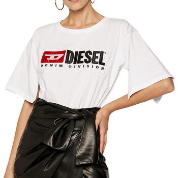 Textil Mulher plaid T-shirt dress Diesel  Branco