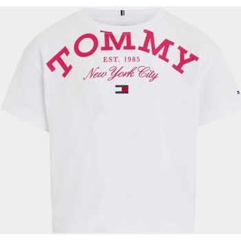 Textil Rapariga T-shirts e Pólos Tommy Hilfiger KG0KG07637-WHITE Branco