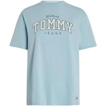 Textil Mulher Tall Worldwide Varsity Applique T-shirt Tommy embroidered-logo  Azul