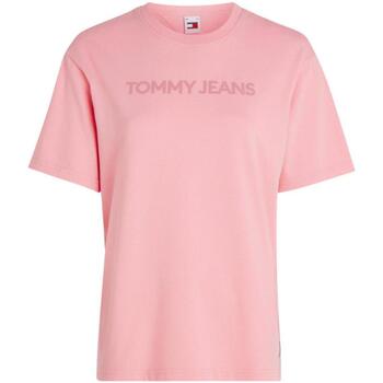 Textil Mulher Tall Worldwide Varsity Applique T-shirt Tommy embroidered-logo  Rosa