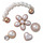 Acessórios Acessórios para calçado Crocs Dainty Pearl Jewelry 5 Pack Branco / Ouro