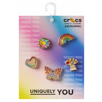 Acessórios Acessórios para calçado kids Crocs Rainbow Elvtd Festival 5 Pack Ouro / Multicolor