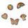 Acessórios Acessórios para calçado Crocs JIBBITZ Rainbow Elvtd Festival 5 Pack Ouro / Multicolor