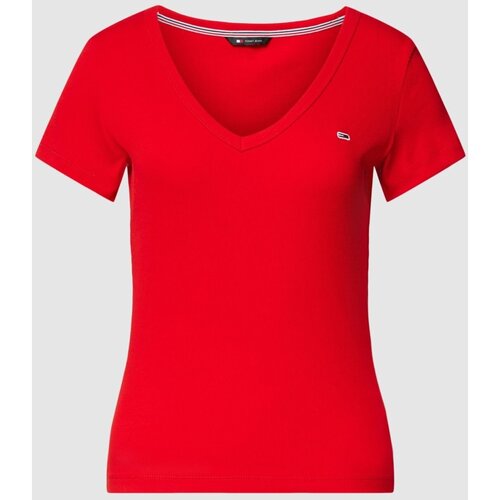 Textil Mulher T-shirts e Pólos Tommy Jeans DW0DW17385 Vermelho