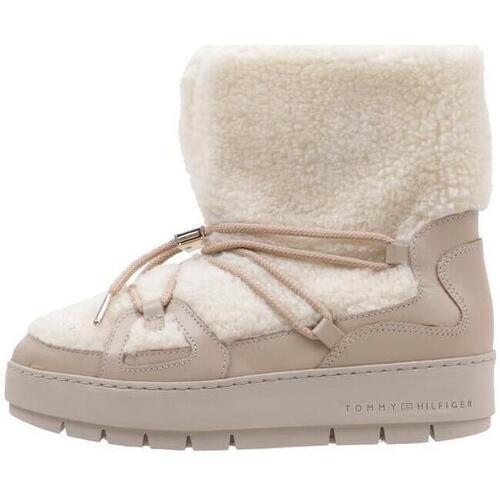 Sapatos Mulher Botas Tommy Hilfiger TOMMY TEDDY SNOWBOOT Bege