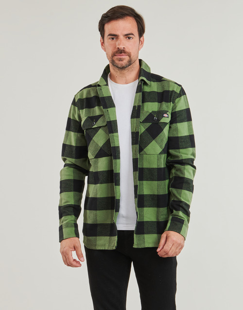 Dickies NEW SACRAMENTO SHIRT PINE GREEN Cáqui / Preto