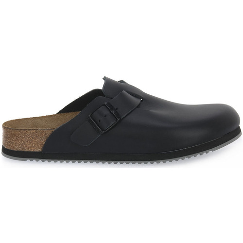 BIRKENSTOCK BOSTON BLACK LEATHER calz s Preto