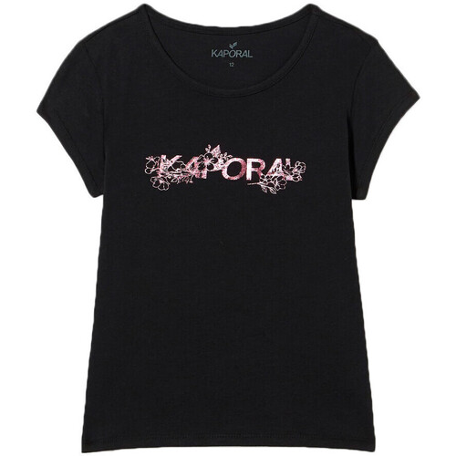 Textil Rapariga T-shirts e Pólos Kaporal  Preto
