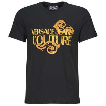 Textil Homem T-Shirt mangas curtas Versace Jeans Couture 76GAHG00 Preto / Ouro