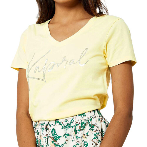 Textil Mulher T-Shirt mangas curtas Kaporal  Amarelo