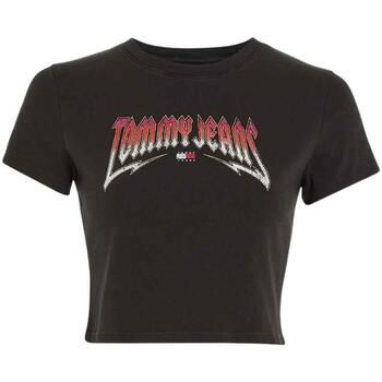 Textil Mulher T-shirts e Pólos Tommy Jeans  Preto