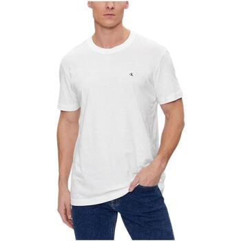 Textil Homem T-Shirt mangas curtas Mono Calvin Klein Jeans  Branco
