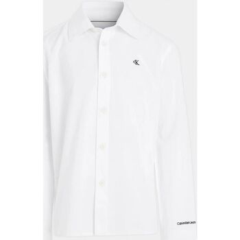 Textil Rapaz Camisas mangas comprida Calvin Klein Paris Anzughose aus veredelter Wolle IB0IB01826-YAF BRIGHT WHITE Azul