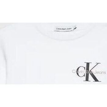 Textil Criança T-shirts e Pólos Calvin Klein paisley printed slim fit shirt IB0IB01457-YAF BRIGHY WHITE Branco
