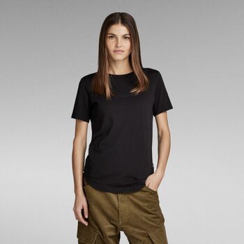 Textil Mulher T-shirts e Pólos G-Star Raw D24216-4107 AUTOGRAPH SLIM TOP-BLACK Preto