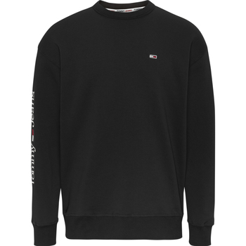 Tommy Jeans Reg Linear Placement Crew Sweater Preto