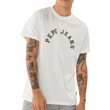 Textil Homem T-Shirt mangas curtas Pepe Tjm JEANS  Branco