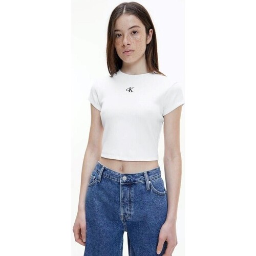 Textil Mulher T-Shirt mangas curtas Calvin Klein Jeans J20J218337YAF Branco