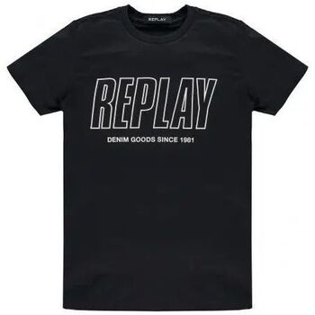 Textil Rapaz T-shirts e Pólos Replay SB7308.020.2660-098 Preto