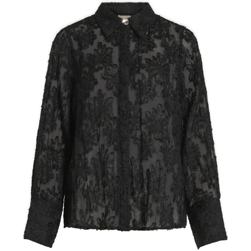 Textil Mulher Tops / Blusas Vila Camisa Kyoto L/S - Black Preto