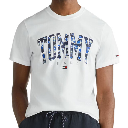 Textil Homem T-Shirt flounce curtas Borracha Tommy Hilfiger  Branco