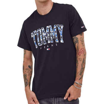 Textil Homem T-Shirt mangas athletess Tommy Hilfiger  Preto
