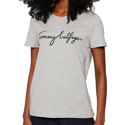 Textil Mulher T-shirts e Pólos Tommy Hilfiger  Cinza