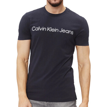 Textil Homem logo-embossed straight fit jeans Calvin Klein Jeans  Azul