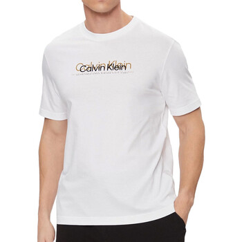 Textil Homem T-shirts e Pólos Calvin Klein JEANS pens  Branco