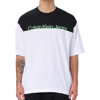 Textil Homem T-shirts e Pólos Tecnologias Calvin klein Hybrid Logo Koszulka Z Krótkim Rękawem  Branco