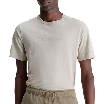 Textil Homem T-shirts e Pólos Calvin Klein Jeans  Bege