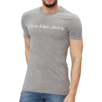 Textil Homem T-Shirt mangas curtas Calvin Klein Jeans  Cinza