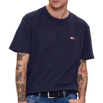 Textil Homem T-Shirt flounce curtas Borracha Tommy Hilfiger  Azul