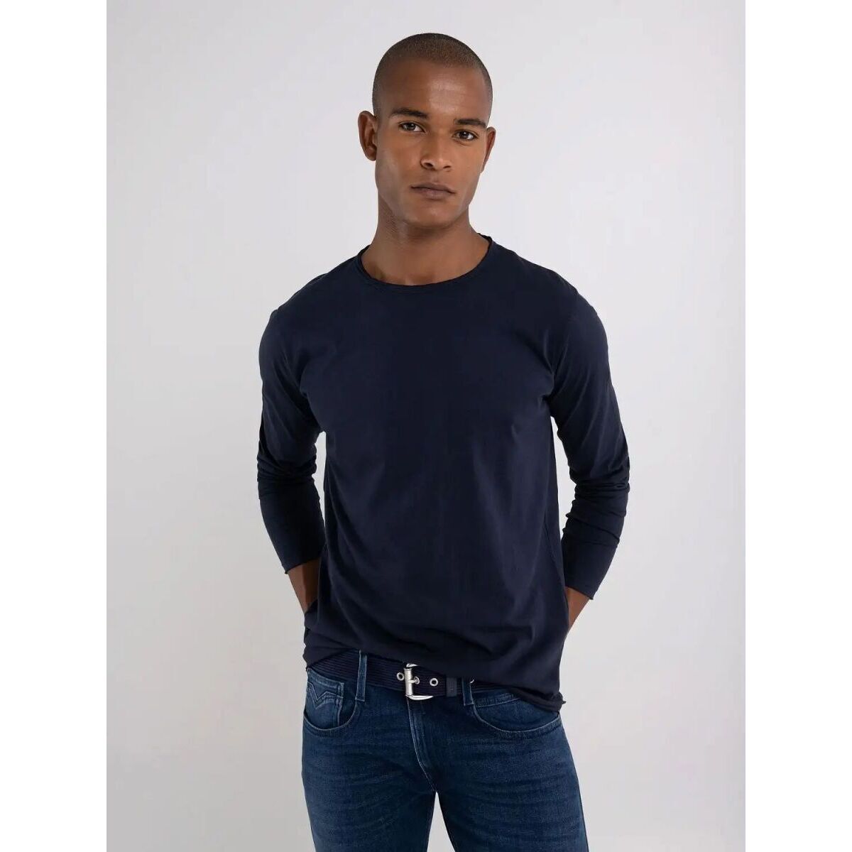 Textil Homem T-shirts e Pólos Replay M3592.2660-576 MIDNIGHT BLUE Azul