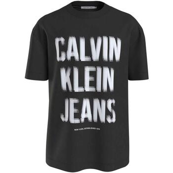 Textil Homem T-Shirt mangas curtas Shadow Calvin Klein Jeans  Preto