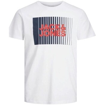 Textil Homem T-Shirt mangas curtas Jack & Jones 12233999 ECORP LOGO TEE PLAY SS O NECK Branco
