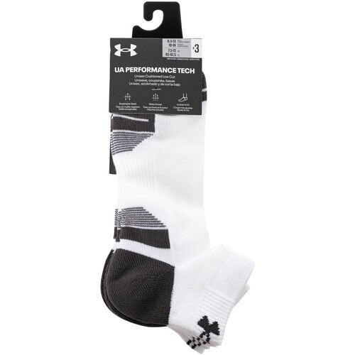 Under Armour 3 Packs de meias Performance Tech Low Cut Branco