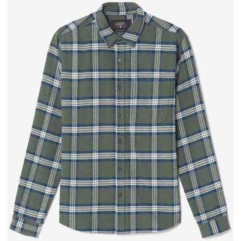 Textil Homem Camisas mangas comprida Franklin & Marsh Camisa GOSP Verde