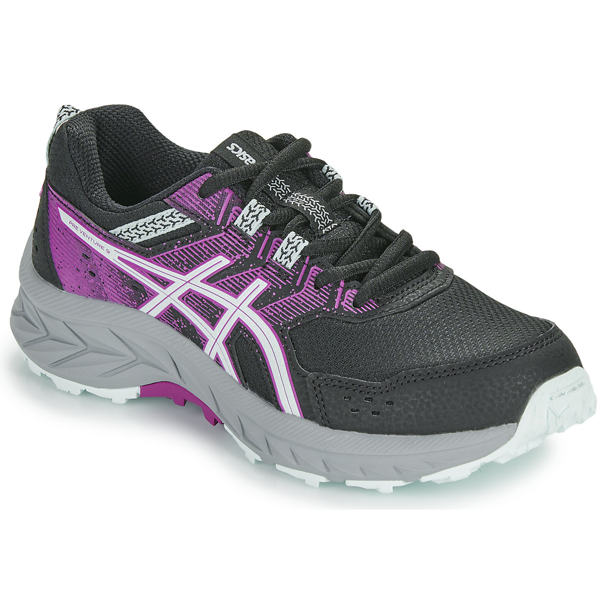 Sapatos Rapariga Running Asics PRE-VENTURE 9 GS Preto / Violeta