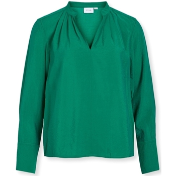 Textil Mulher Nat et Nin Vila Top Milla L/S - Ultramarine Green Verde