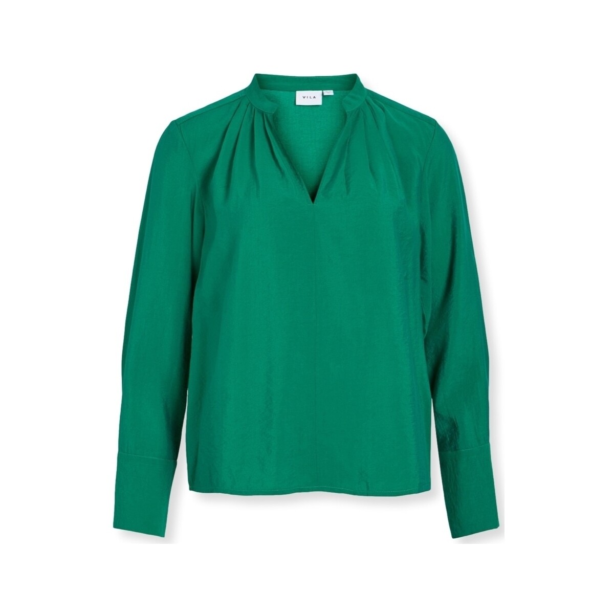 Textil Mulher Tops / Blusas Vila Top Milla L/S - Ultramarine Green Verde