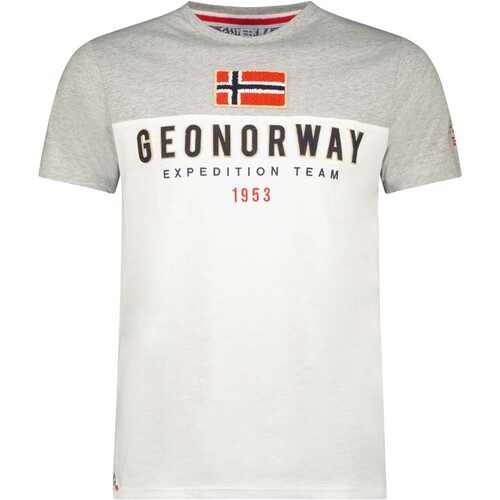 Textil Homem T-Shirt mangas curtas Geographical Norway SW1276HGNO-GREY-WHITE Branco