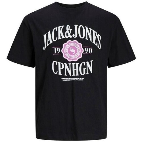 Textil Homem T-Shirt mangas curtas Jack & Jones 12251899 JORLUCCA Preto